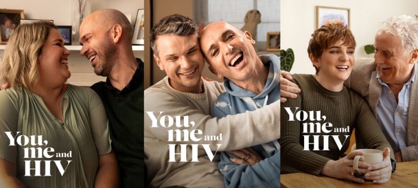 Three posters from the You, me and HIV campaign